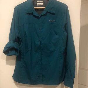 Columbia Omni Shade Shirt, size L, Dark Teal, convertible sleeves